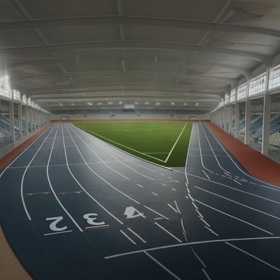 Piste de course de l'IAAF avec absorption de frottement et de choc pour les bases en béton et en asphalte