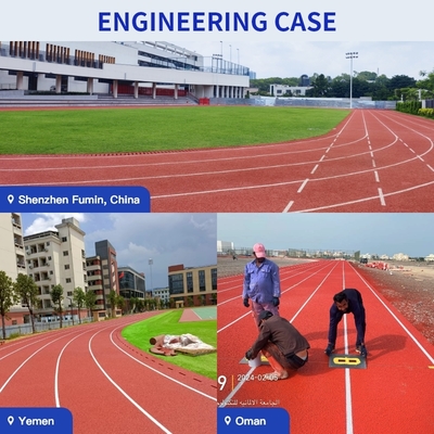 Piste de course en plastique hybride de 13 mm en PU et en EPDM écologique Granules résistants à l'usure Anti-âge Conforme à l'IAAF pour les écoles Installation facile