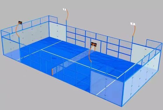 Terrain de Padel Super Panoramique avec parois en verre sans joint pour une vue ininterrompue des spectateurs