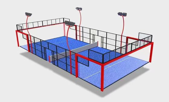 Cour de padel panoramique Achat en vrac Surface acrylique Cour de padel Protection UV Cour arrière Construction innovante Système professionnel en cage Cour de padel Compétition Standard Garantie de 8 ans