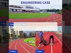 Piste de course professionnelle en plastique hybride de 13 mm, granulés en PU et EPDM écologiques de haute qualité résistants à l'usure, conformes à l'IAAF Idéal pour les pistes et les écoles Installation facile